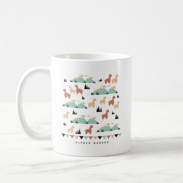 Niedliche Alpaca Herd Pattern Kaffee Tasse (Links)