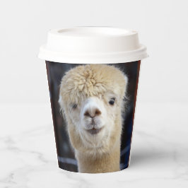 Niedliche Alpaca-Oberfläche Pappbecher