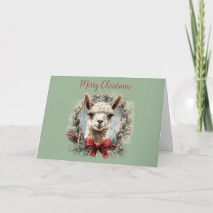 Niedliche Alpaca Weihnachtskarte Dankeskarte