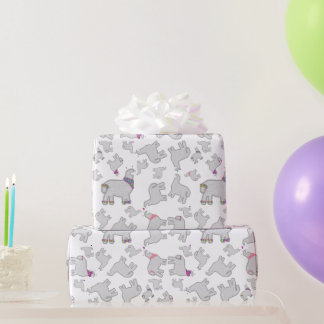 Niedliche Alpacas mit Glitzer Blasen Blume Spaß Geschenkpapier