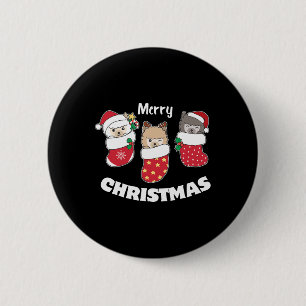 Niedliche Alpacas zu Weihnachten Strumpf Weihnacht Button