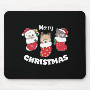 Niedliche Alpacas zu Weihnachten Strumpf Weihnacht Mousepad