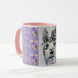Niedliche Alpacca Llama lila Aquarellmalerei Tasse