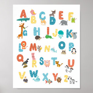 Niedliche Alphabet-Plakattiere Poster