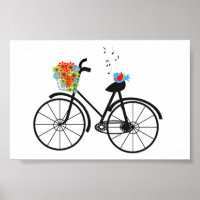 Niedliche, altmodische Blume und Bird