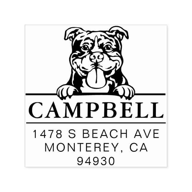 Niedliche American Bully Custom Dog Address Briefm Permastempel (Design)