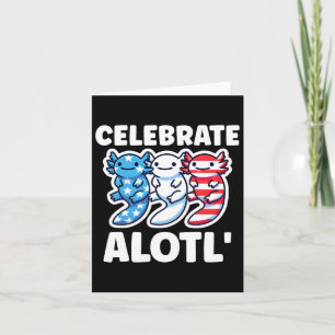 Niedliche amerikanische Axolotls 4. Juli Red White Karte