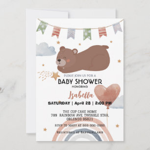 Niedliche amerikanische Bärenjungs Babydusche Einladung
