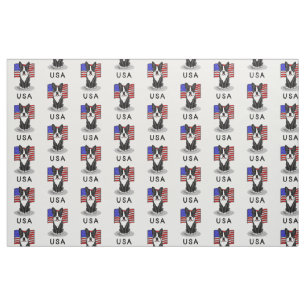 Niedliche amerikanische Flagge Boston Terrier - (s Stoff