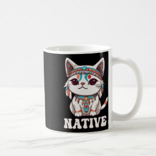 Niedliche amerikanische Indianerin Kawaii Katze Fr Kaffeetasse
