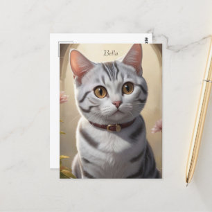 Niedliche amerikanische Kurzkatze mit Big Eyes Postkarte