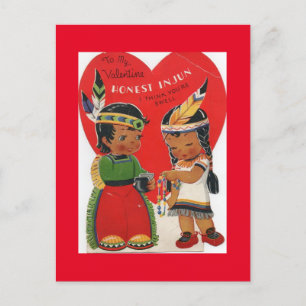 Niedliche Amerikanische Ureinwohner Kinder Vintag  Postkarte