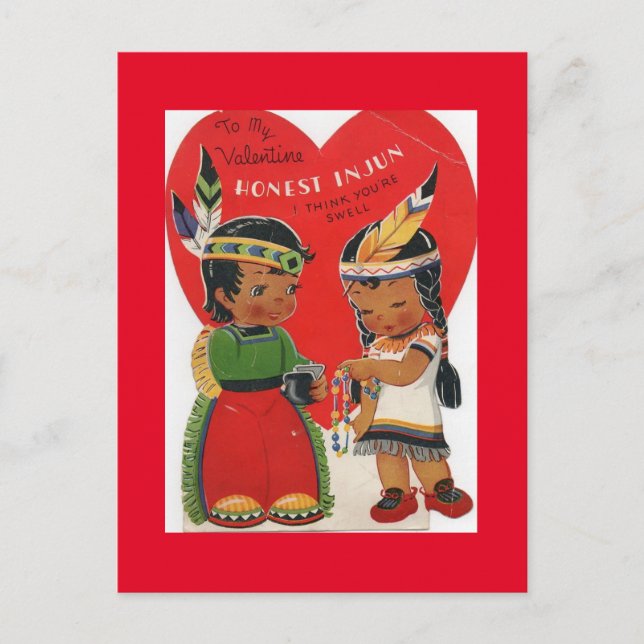 Niedliche Amerikanische Ureinwohner Kinder Vintag  Postkarte (Vorderseite)