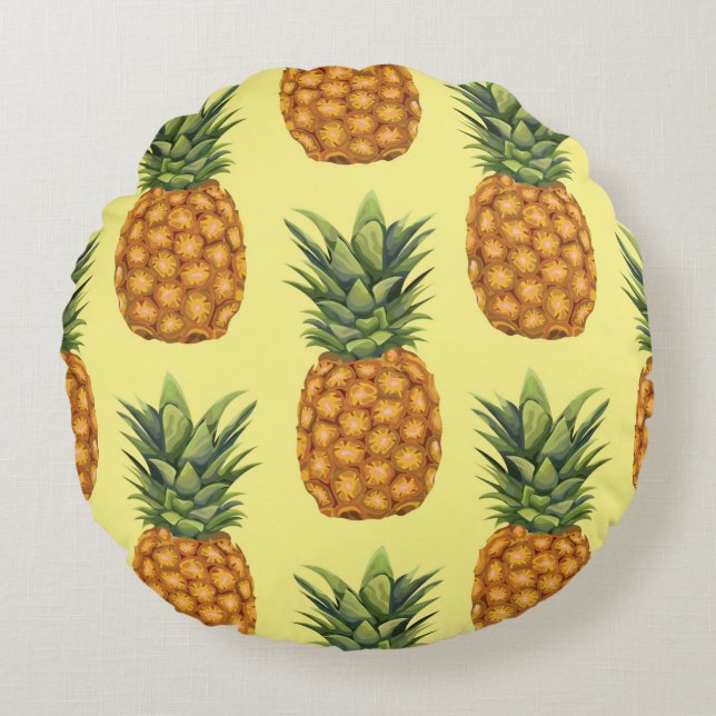 Niedliche Ananas abstrakte Darstellung Rundes Kissen (Vorderseite)