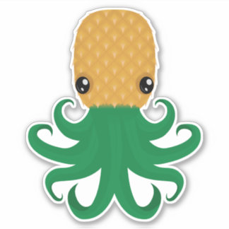 Niedliche Ananas (Ananas-Octopus) Aufkleber