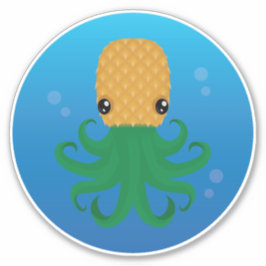 Niedliche Ananas (Ananas-Octopus) im Wasser Aufkleber