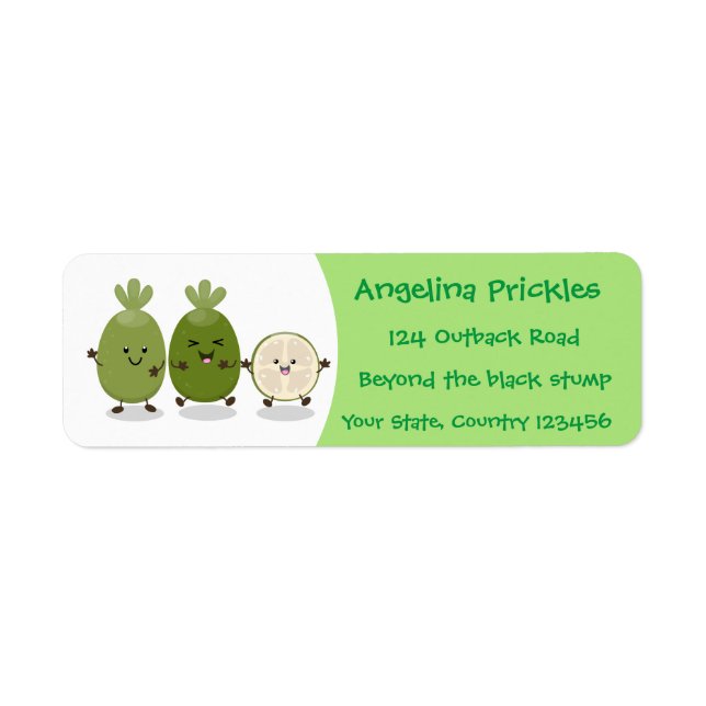 Niedliche Ananas guava feijoa Cartoon Illustration (Vorne)