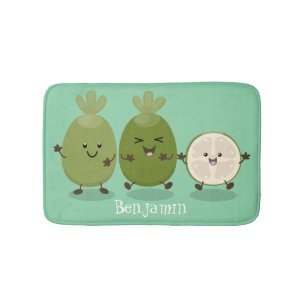 Niedliche Ananas guava feijoa Cartoon Illustration Badematte
