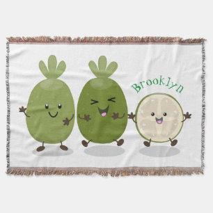 Niedliche Ananas guava feijoa Cartoon Illustration Decke