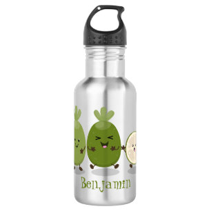Niedliche Ananas guava feijoa Cartoon Illustration Edelstahlflasche