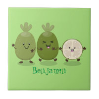 Niedliche Ananas guava feijoa Cartoon Illustration