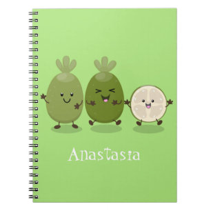 Niedliche Ananas guava feijoa Cartoon Illustration Notizblock
