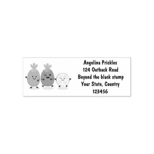 Niedliche Ananas guava feijoa Cartoon Illustration Permastempel