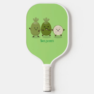Niedliche Ananas guava feijoa Cartoon Illustration Pickleball Schläger