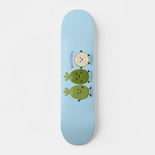 Niedliche Ananas guava feijoa Cartoon Illustration Skateboard