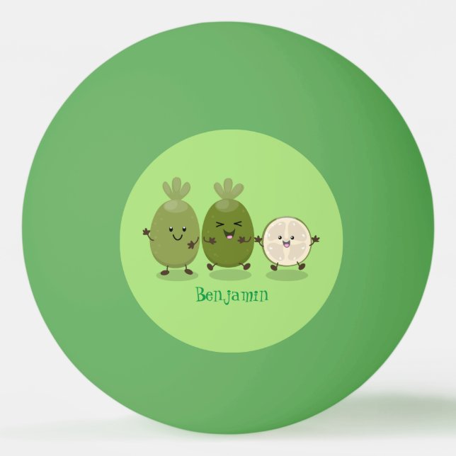 Niedliche Ananas guava feijoa Cartoon Illustration Tischtennisball (Vorderseite)