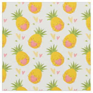 Niedliche Ananas mit Herz-Lungen-Girls Stoff