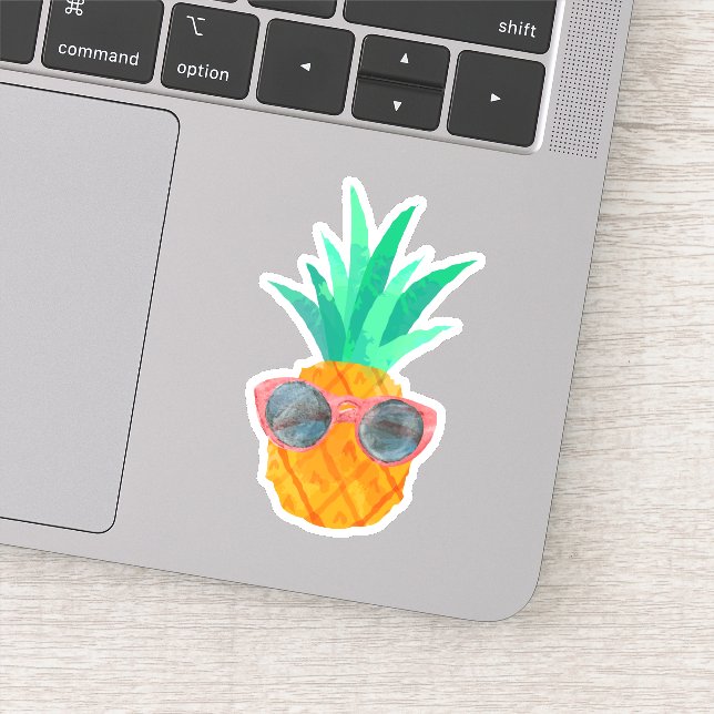Niedliche Ananas mit Sonnenbrille Aufkleber (Detail)