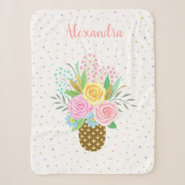 Niedliche Ananas Rose Bouquet Pink Sherpadecke