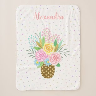 Niedliche Ananas Rose Bouquet Pink Sherpadecke