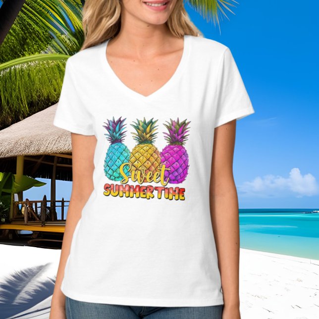 niedliche Ananas Sommerzeit T-Shirt (Von Creator hochgeladen)