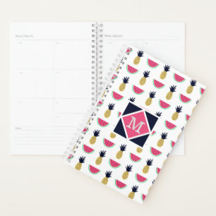 Niedliche Ananas & Watermelon Doodle Muster Planer
