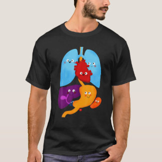 Niedliche Anatomie und Physiologie Herz Lungen Org T-Shirt