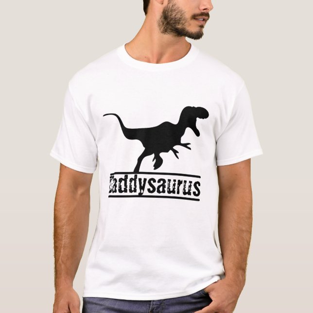 niedliche angesagte anpassbare Daddysaurus-Familie T-Shirt (Vorderseite)