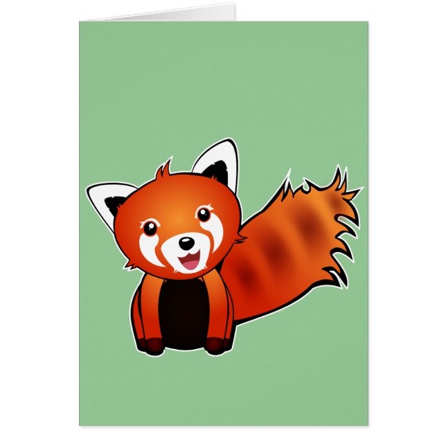 Niedliche Animationsillustration des roten Pandas (Vorne)