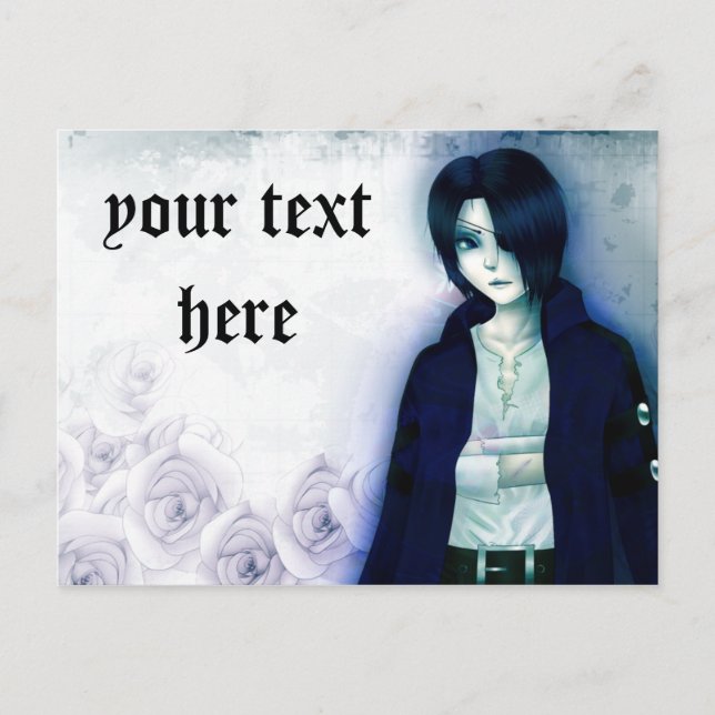 Niedliche Anime-E-Boy-Postkarte Postkarte (Vorderseite)