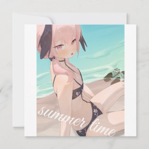 Niedliche Anime Girl genießt die Sommerzeit am Str