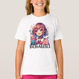 Niedliche Anime Girl Holding Bubble Tee