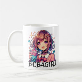 Niedliche Anime Girl Holding Bubble Tee Kaffeetasse