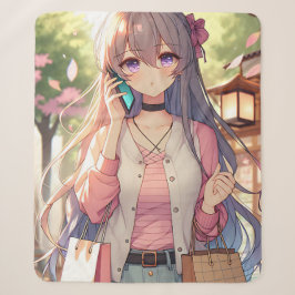 Niedliche Anime Girl im Shopping Bliss Sherpadecke