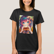Niedliche Anime Girl isst einen Erdnussbutter und 