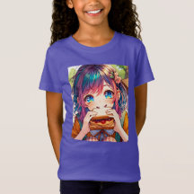 Niedliche Anime Girl isst einen Erdnussbutter und 