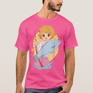 Niedliche Anime Girl Liebe Angeln für Girl Tee