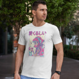 Niedliche Anime-Girl mit Brille T-Shirt