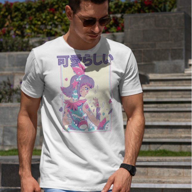 Niedliche Anime-Girl mit Plushien T-Shirt (Von Creator hochgeladen)