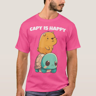Niedliche Anime Kawaii Tiere Schildkröte und glück T-Shirt